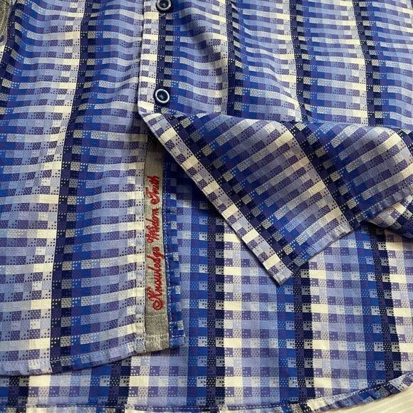 Robert Graham Men’s Blue Purple Classic Fit Long Sleeve Button Up Shirt Size XL - Picture 6 of 9